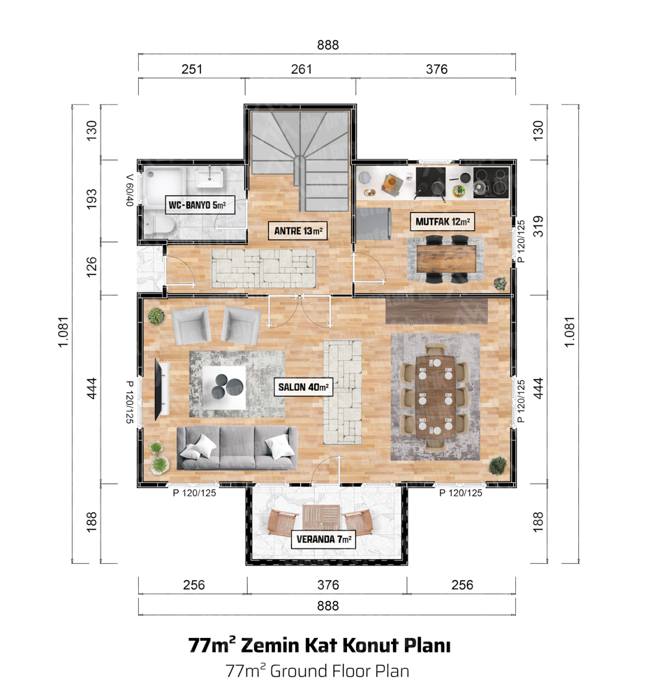 166m² Double Storey Luxury Prefabricated House