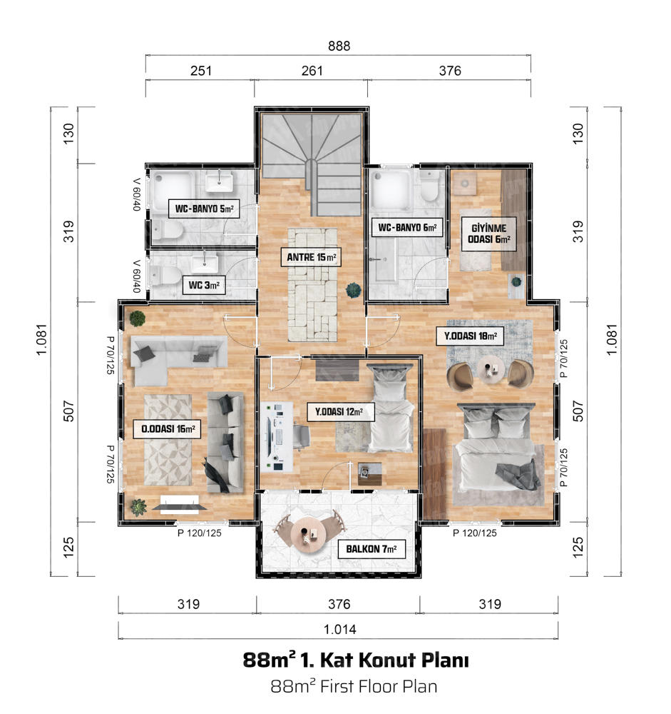 166m² Double Storey Luxury Prefabricated House