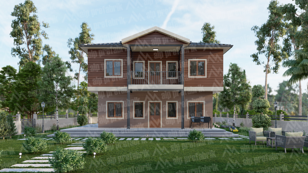 166m² Çift Katlı Lüks Prefabrik Ev