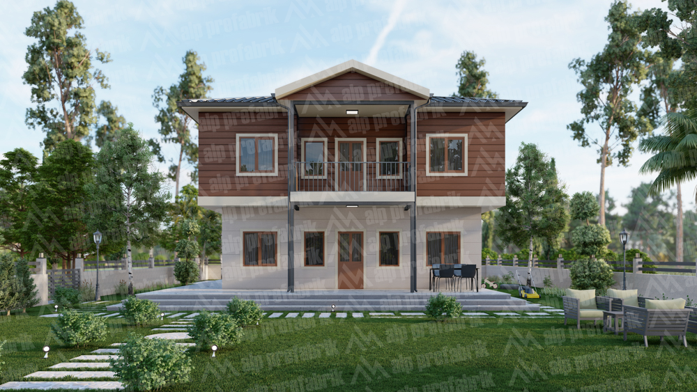 166m² Çift Katlı Lüks Prefabrik Ev